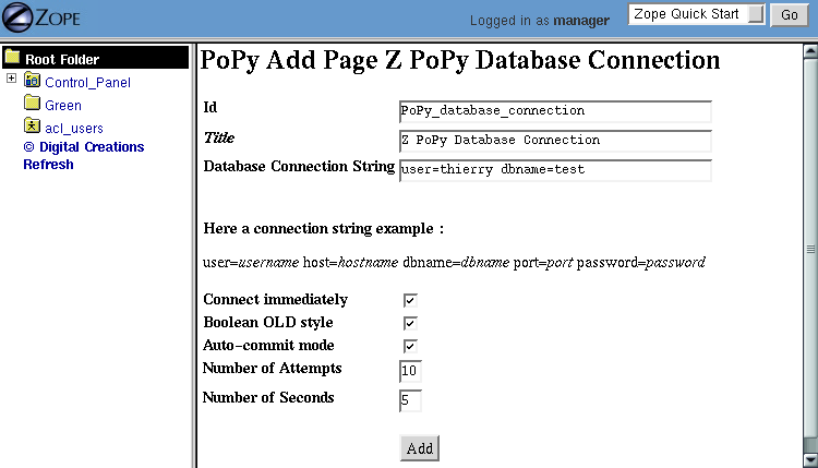 PostgreSQL Database Connection