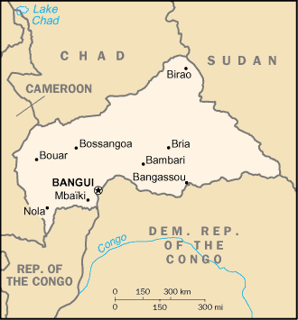 Map of Central African Republic