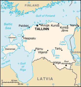 Map Of Europe Estonia
