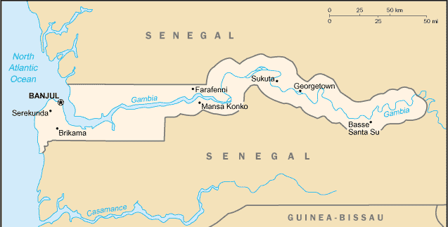 Map of Gambia, The