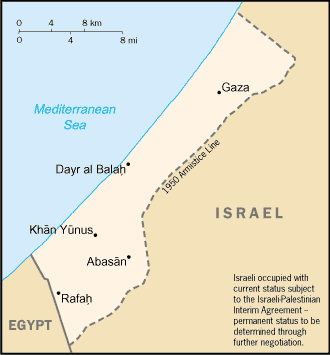 Map of Gaza Strip