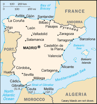 World Map Spain