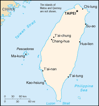 World Map Taiwan