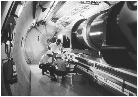Mock-up of the CERN Large Hadron Collidor or LHC atom-smasher under construction in a 27-kilometer tunnel near Geneva. ©AFP/CORBIS.