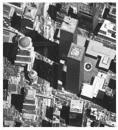 Satellite views of lower Manhattan before the September 11, 2001, terrorist attacks. SPACE IMAGING.
