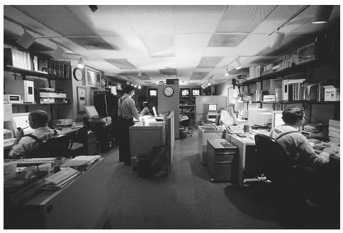 The Central Intelligence Agency "Fusion Center," a command and control office where action against terrorists is coordinated. ©ROGER RESSMEYER/CORBIS.