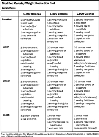 2200 Calorie Diabetic Diet Sample Menus