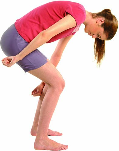 With a loose fist, apply gentle blows along the backs of the legs from the hips to the calves