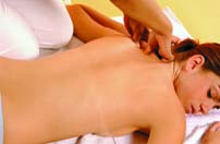 Massage along the back, using gentle pressure to decongest the capillaries