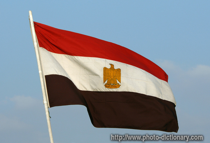Egyptian flag - photo/picture definition - Egyptian flag word and phrase 